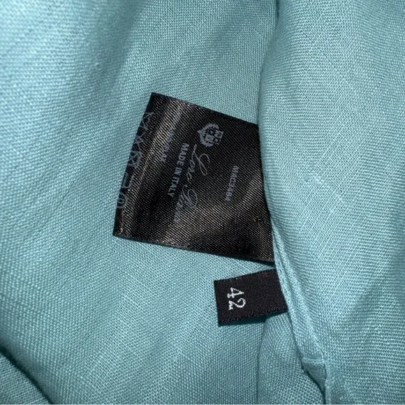 Loro Piana Aqua Linen Dress size 42 - Picture 3 of 10